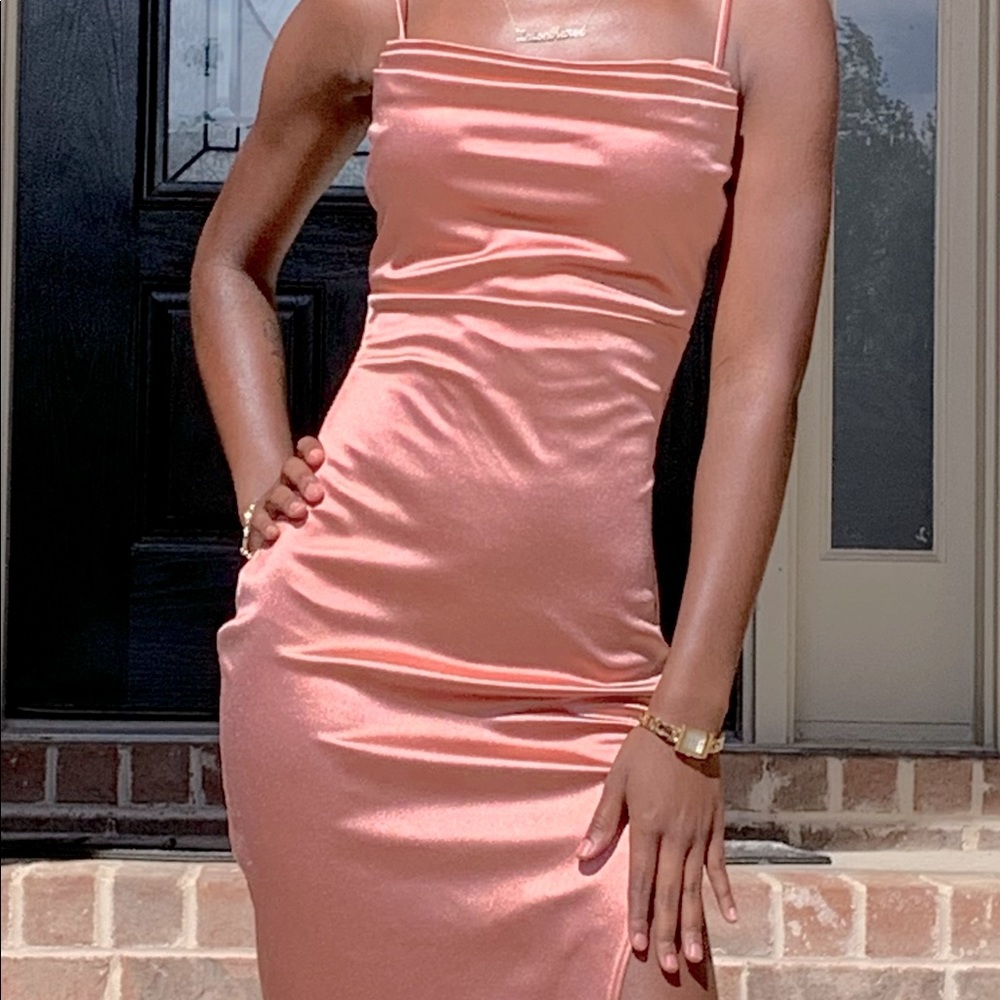 Mauve Fitted Prom Dress
